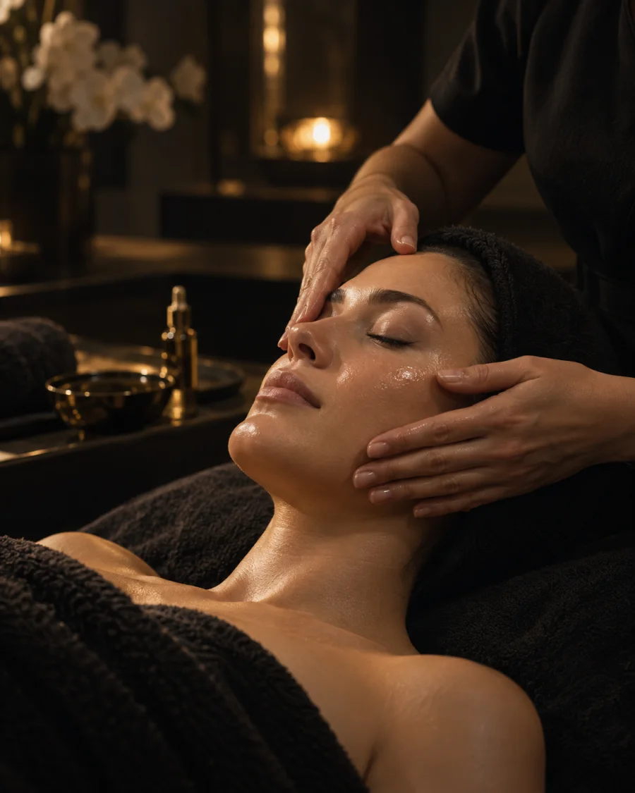 Momento de estética e cuidado facial