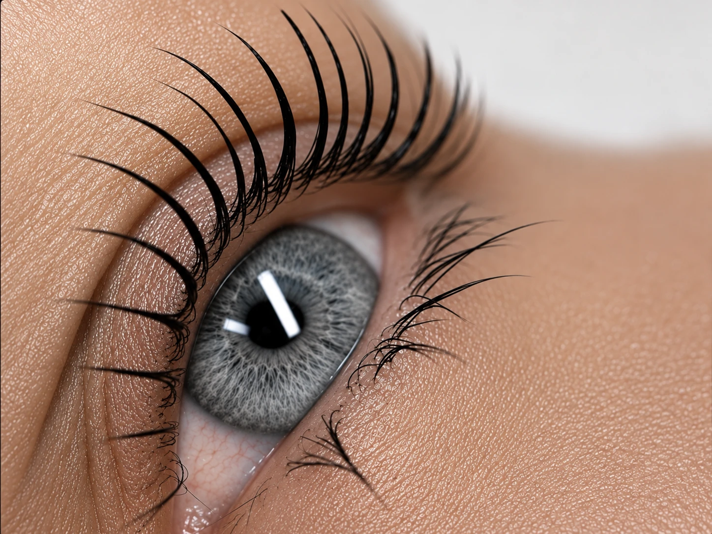 Pestanas após lash lifting em detalhe