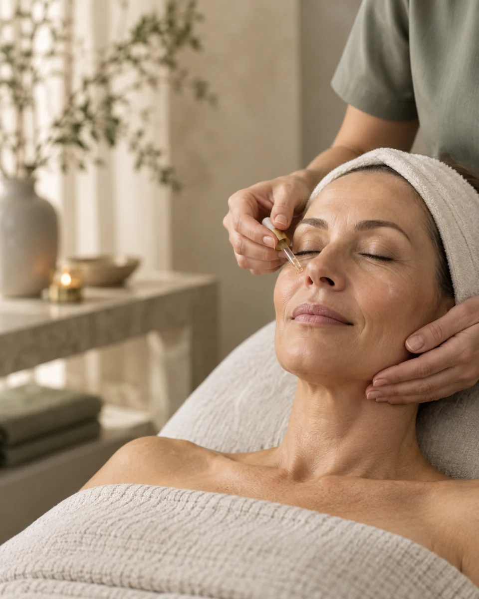 Tratamento facial regenerativo numa mulher 40+